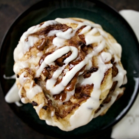 Coconutty Cinnamon Roll Pancakes