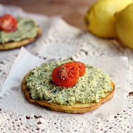 Broccoli Pesto w/ Coconut Flatbread