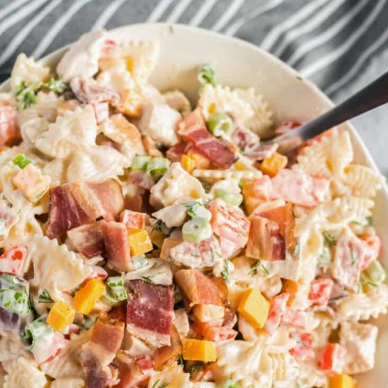 chicken bacon ranch pasta salad!