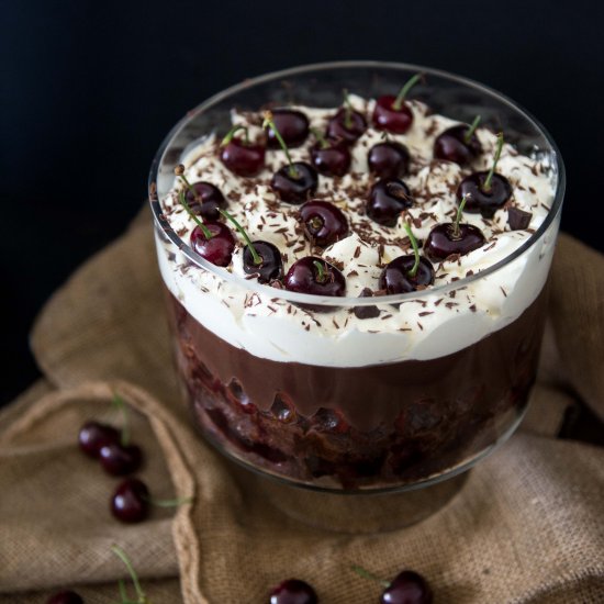 chocolate cherry trifle dessert