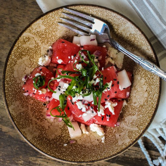 Watermelon Pickled Daikon Salad