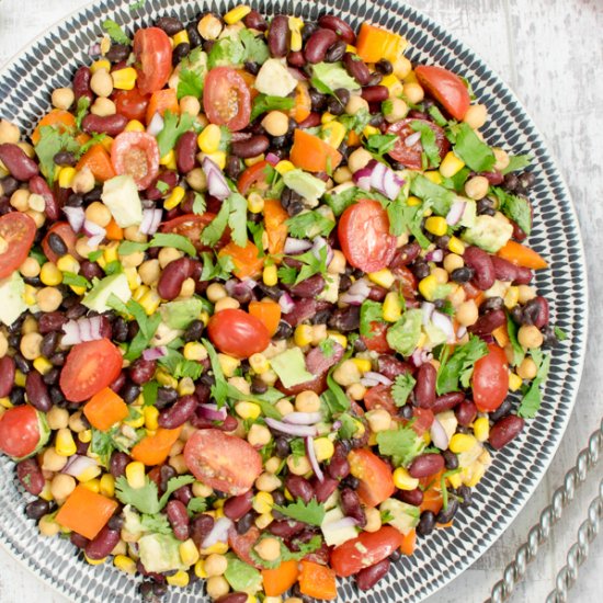 3 Bean Avocado Salad [vegan]