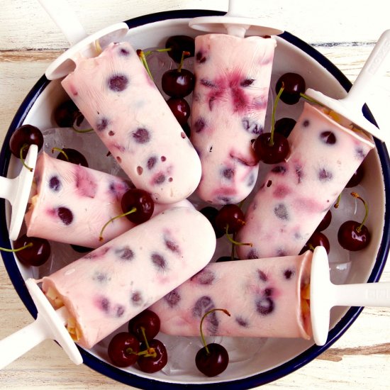 Cherry Yogurt Popsicles