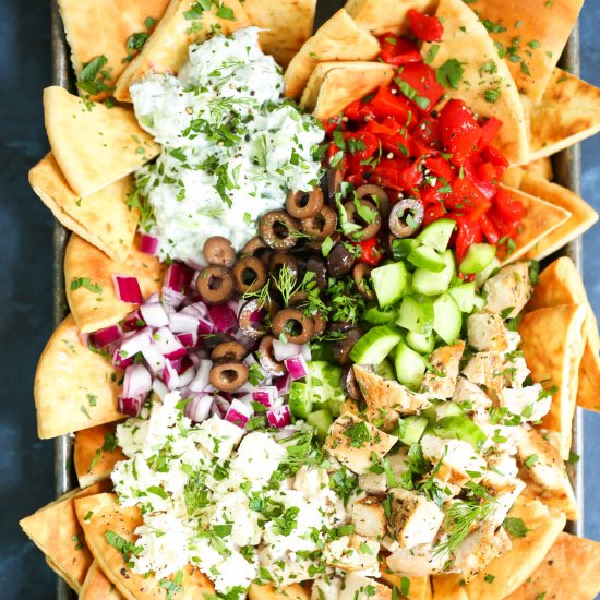 Sheet Pan Greek Nachos Damn Delicious